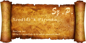 Szedlák Piroska névjegykártya