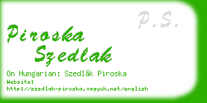 piroska szedlak business card