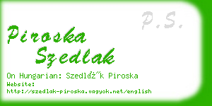 piroska szedlak business card